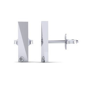 Flex Stud Earrings with Lab Grown Diamonds - Sterling Silver